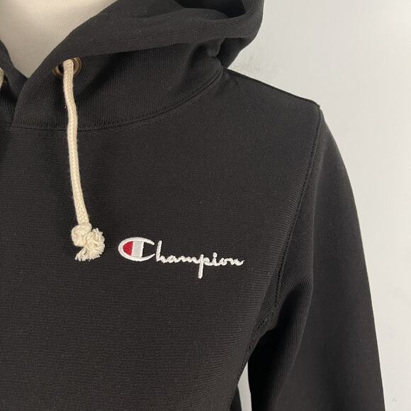 Champion Women's XS Reverse Weave Heavyweight Hoodie Sweatshirt Black - Picture 5 of 11